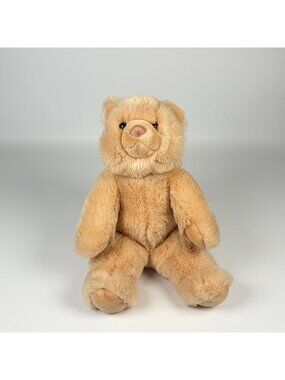 1985 Gund Teddy Bear Plush Stuffed Animal Toy Sitting Very Soft 10" Tall